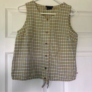 Cotton Sleeveless Summer Plaid Tank Top - Size M - Royal Robbins